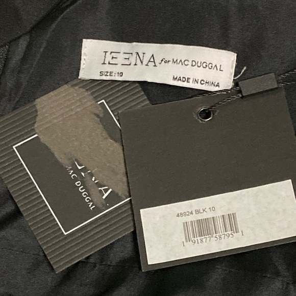 NWT Ieena Mac Duggal 48924 Classic Sleeveless A-Line Black Gown - Sz 10 - Picture 5 of 7